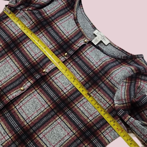 Jessica Simpson Girls Plaid Long Sleeve Top Large - Picture 5 of 11